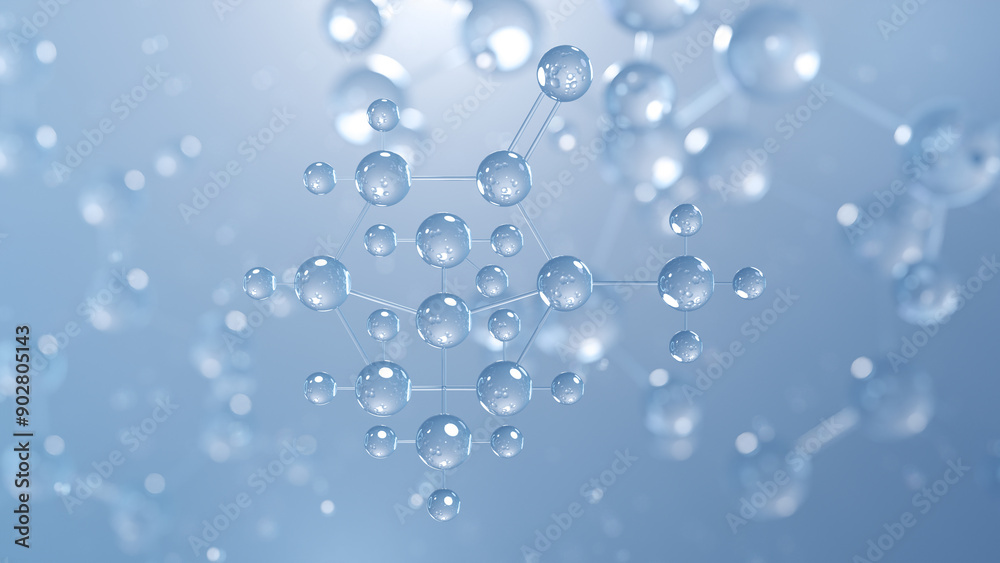 camphor molecular structure 3d, terpenoid, structural chemical formula view from a microscope camphor molecular structure 3d, terpenoid, structural chemical formula view from a microscope