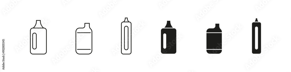 Electronic cigarette vector icon set. Vape disposable cigar icons. Electronic cigarette vector icon set. Vape disposable cigar icons.