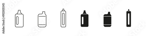 Electronic cigarette vector icon set. Vape disposable cigar icons.