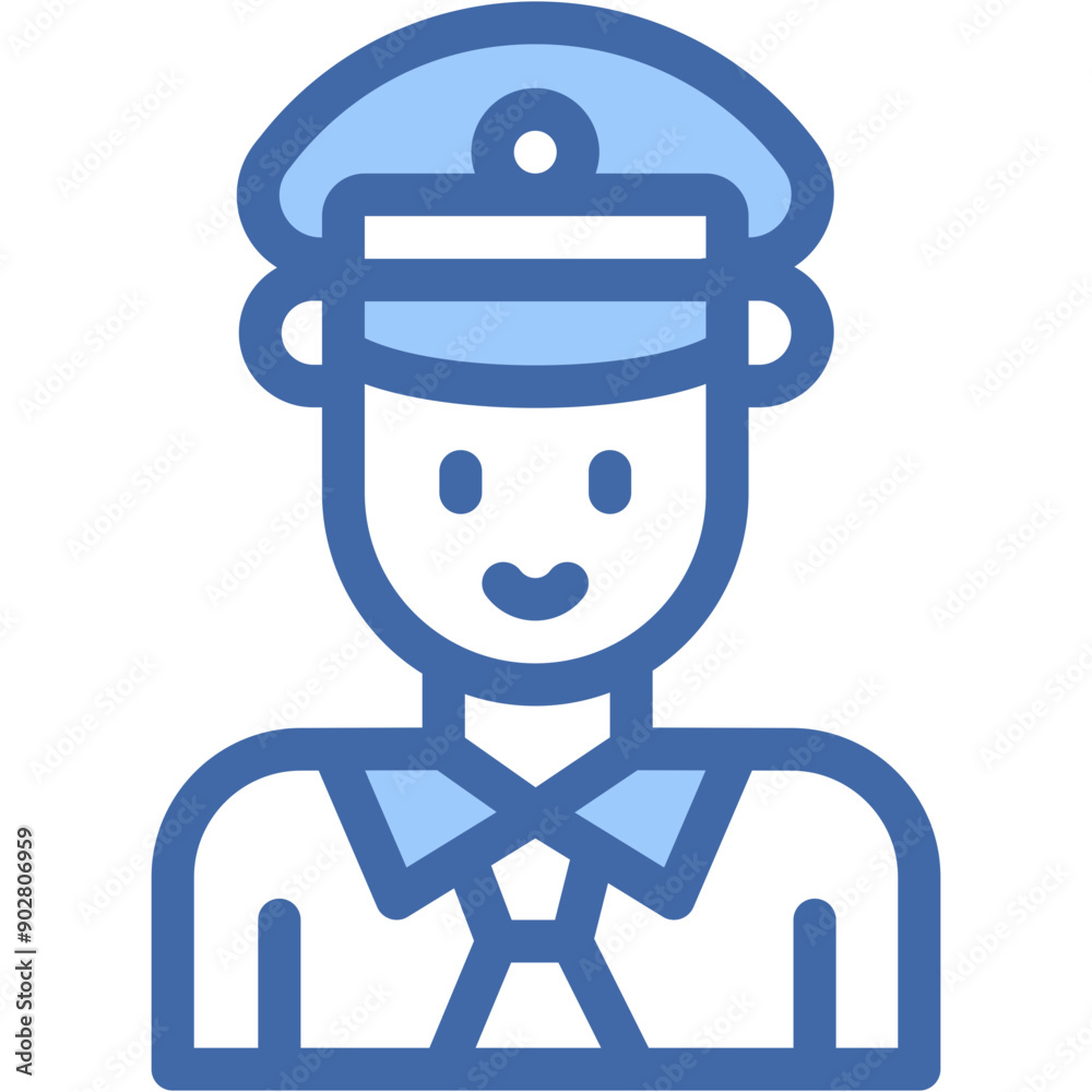 Vector Icon Policeman, Professions And Jobs, Policeman, Black Hair, Guardian, Thule Vector Icon Policeman, Professions And Jobs, Policeman, Black Hair, Guardian, Thule