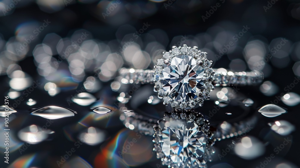 Diamond Ring with Bokeh Background. Diamond Ring with Bokeh Background.