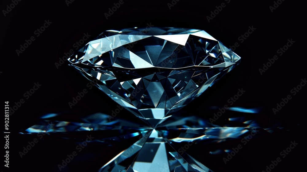 Blue Diamond on Black Background. Blue Diamond on Black Background.