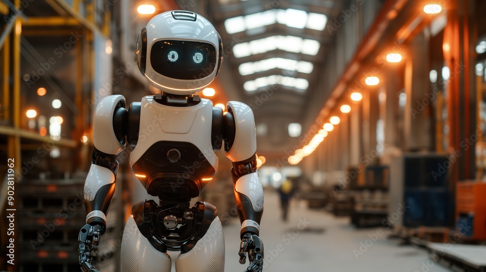 Humanoid robot, assisting workers Humanoid robot, assisting workers