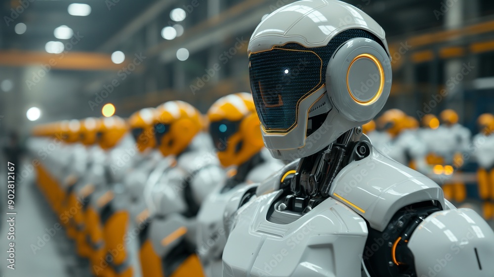 Humanoid robot, assisting workers Humanoid robot, assisting workers