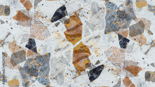 terrazzo flooring marble stone wall texture abstract background, Hand painted background with mixed liquid blue and golden paints. Abstract fluid acrylic painting. 