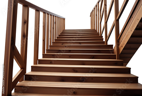 wooden stairs isolated transparent white background architecture styles isolated white photo realistic photo high resolution high details vibrant
