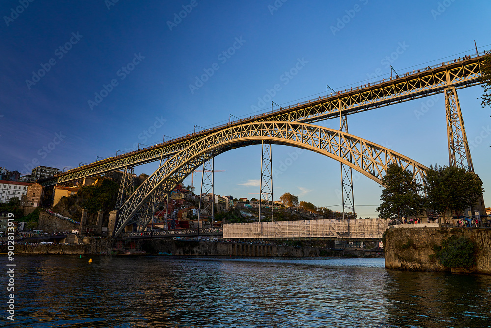 Douro river with famous Dom Luis I Bridge, Porto in Portugal. Douro river with famous Dom Luis I Bridge, Porto in Portugal.