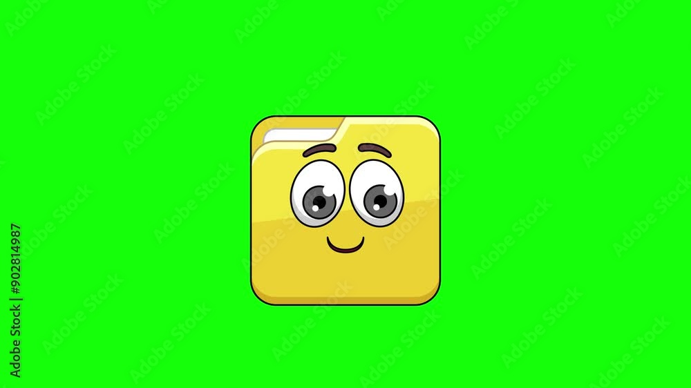 folder cartoon with a smiling face with heart eyes, emoji emoticon animation folder cartoon with a smiling face with heart eyes, emoji emoticon animation