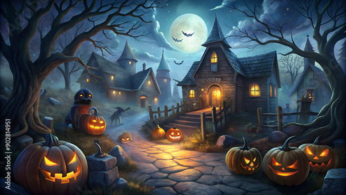 halloween background with pumpkin