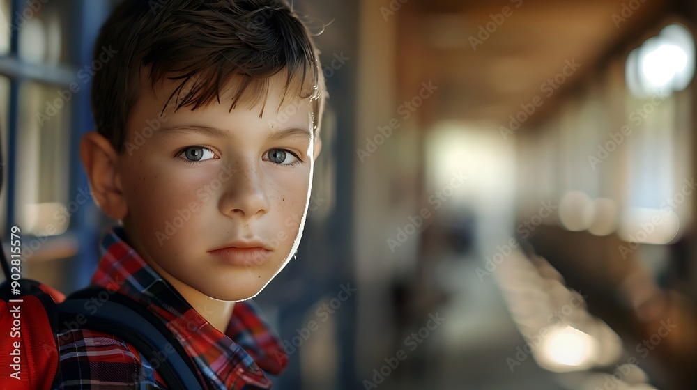 Boy school student closeup back to school concept Boy school student closeup back to school concept