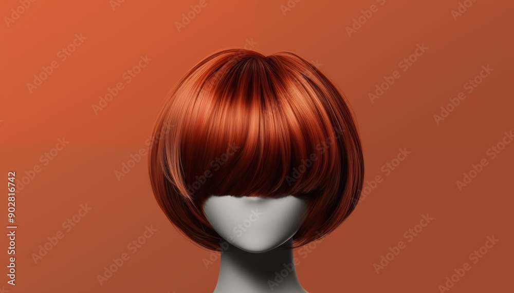Fototapeta premium brown red wig hair