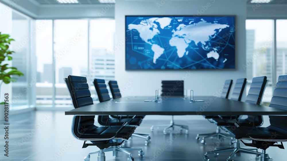 Global Business Negotiations in High-Tech Meeting Room with Professional Translators Facilitating Discussion Global Business Negotiations in High-Tech Meeting Room with Professional Translators Facilitating Discussion