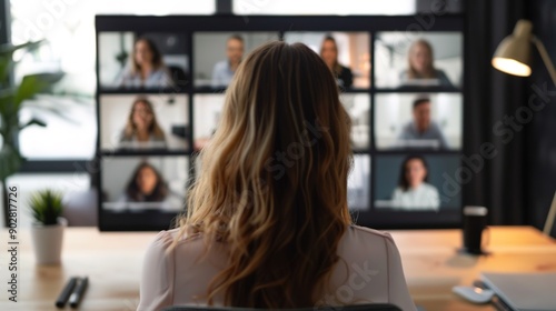 Modern Hybrid Meeting Setup with Seamless Technology Integration for In-Person and Virtual Participants