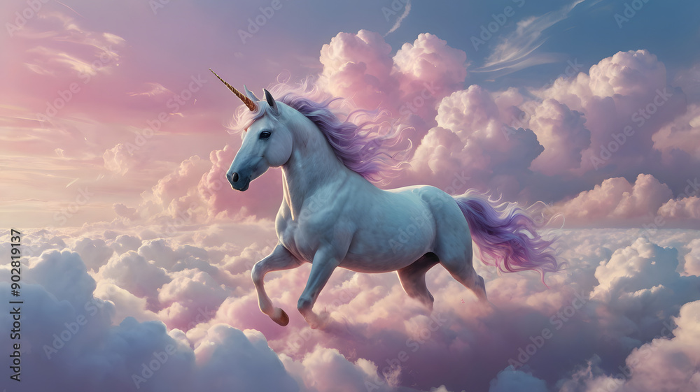 white horse in the sky, ai generated white horse in the sky, ai generated