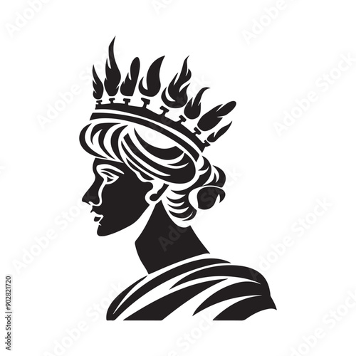 Roman emperor logo silhouette Stock Vector Images on white background