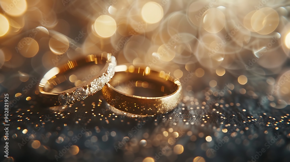 Golden wedding rings isolated close view Golden wedding rings isolated close view