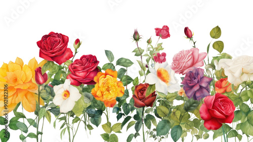 Fototapeta Naklejka Na Ścianę i Meble -  PNG Roses garden flower plant petal.