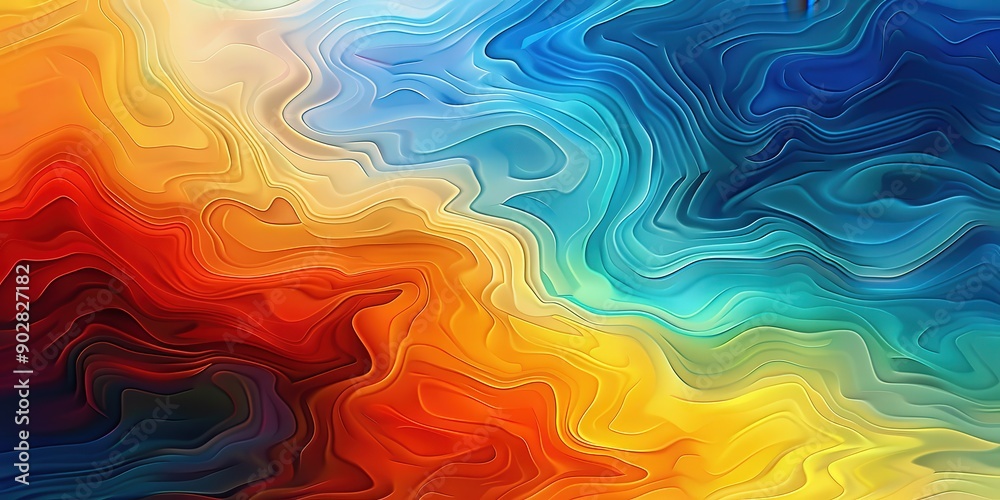 Fototapeta premium Abstract Wavy Art with Vibrant Colors