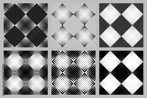 Seamless dot pattern background set - abstract  vector design from circles