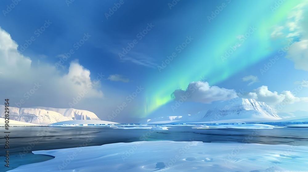 Fototapeta premium Northern Lights illuminating the Arctic sky.