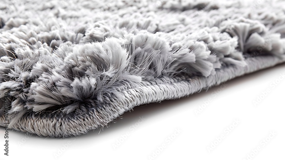 Gray fluffy carpet isolated with clipping path Gray fluffy carpet isolated with clipping path