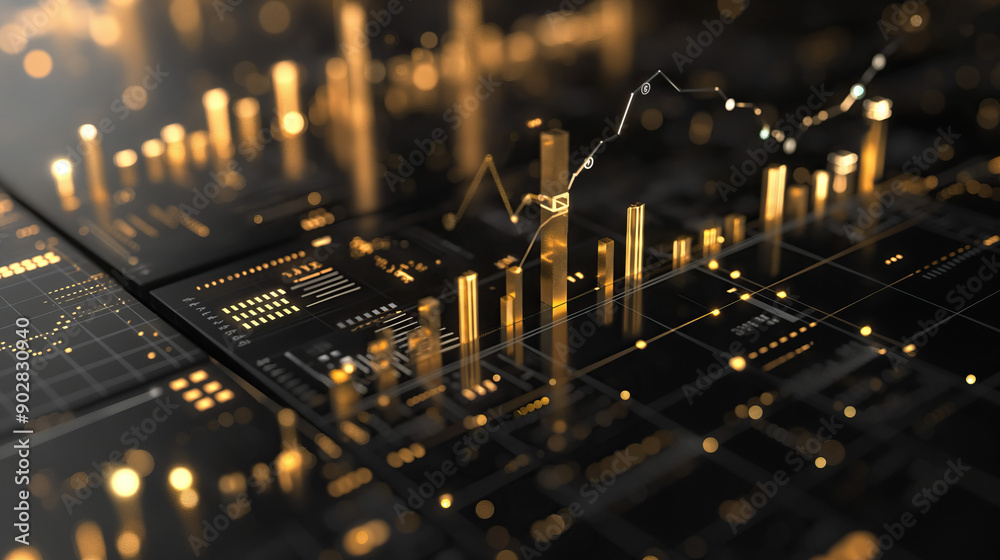 Golden 2025 with minimalist financial data visualization Golden 2025 with minimalist financial data visualization