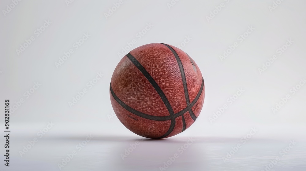 Obraz premium a basketball on white background, copy and text space, 16:9