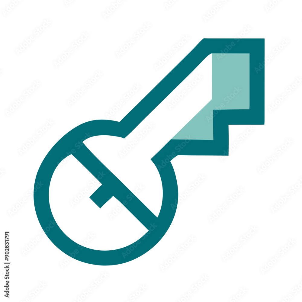 Unlock key icon, social media concept Unlock key icon, social media concept