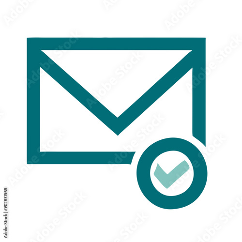 Friend request icon, envelope, social media concept