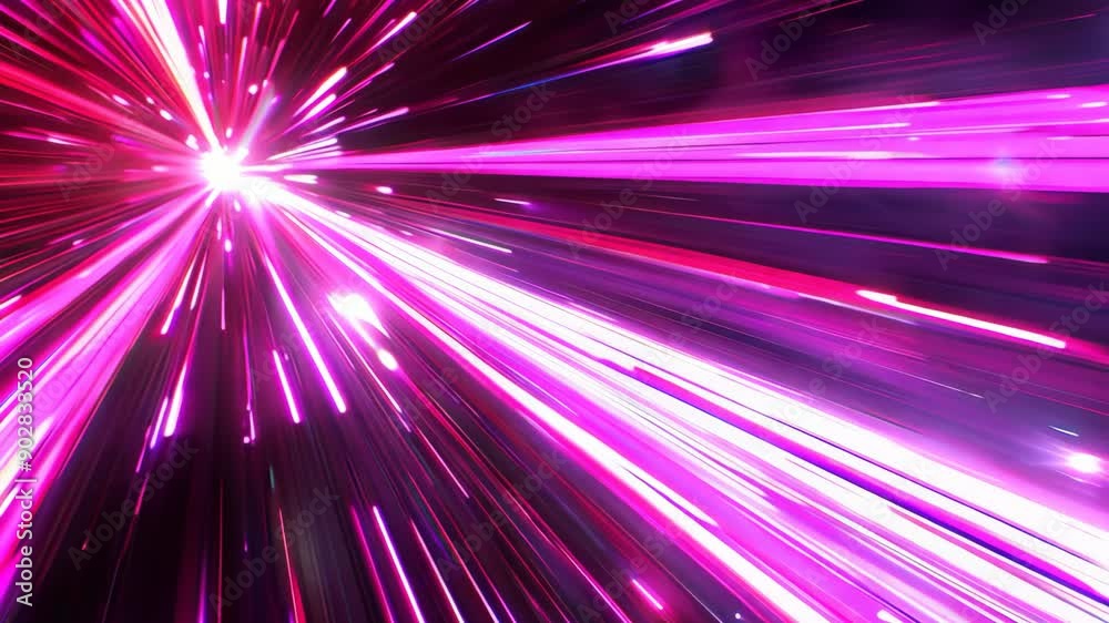 Bright pink light beams radiating from a central point, creating a dynamic explosion effect, perfect for vibrant and energetic designs.