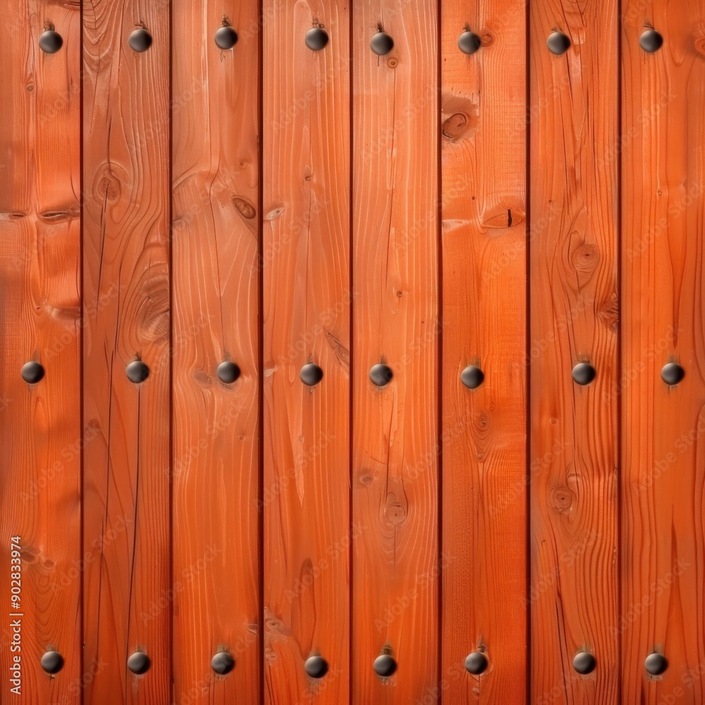 Fototapeta premium Vertical wooden planks with visible grain and nails