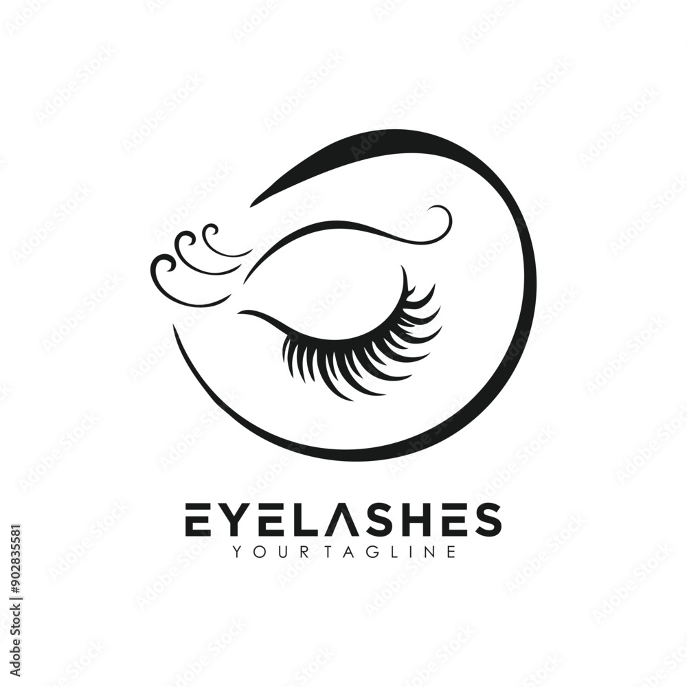 Eyelashes logo design vector icon with premium concept