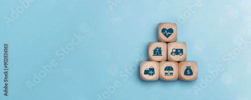 Employee benefits concept and access to welfare health, Fringe benefits for employee engagement. Insurance, health insurance ,paid vacation, office perks.