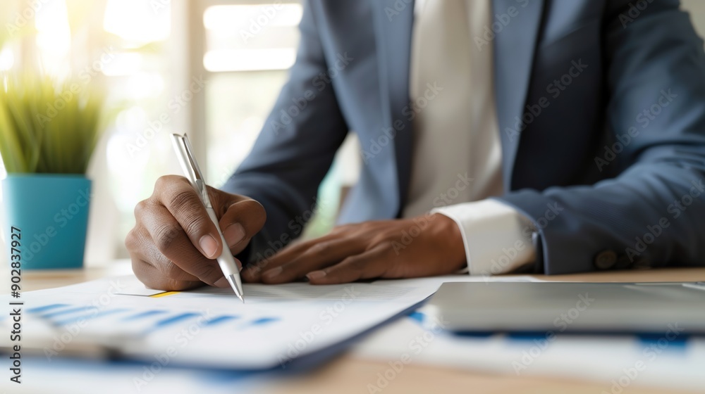 Professional Bank Officer Providing Expert Guidance to Business Client on Loan Options and Business Banking Professional Bank Officer Providing Expert Guidance to Business Client on Loan Options and Business Banking