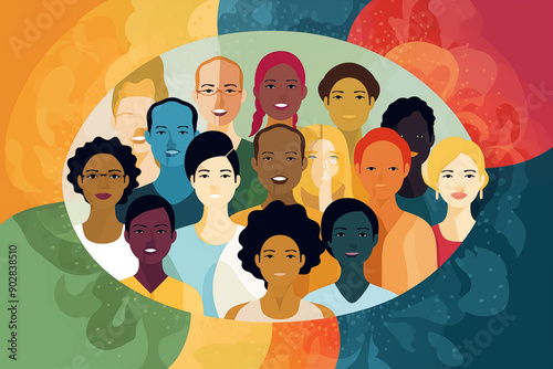 Colorful DEIB Illustration with Diverse People