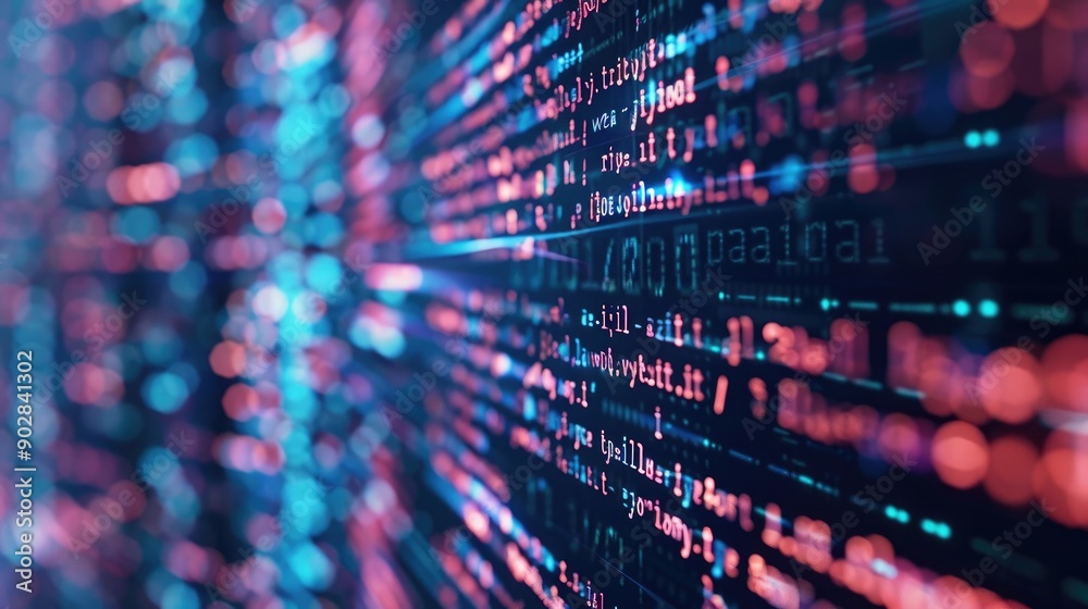 Illustration of Cyber Security with Plain Code and Cyber Attack Illustration of Cyber Security with Plain Code and Cyber Attack