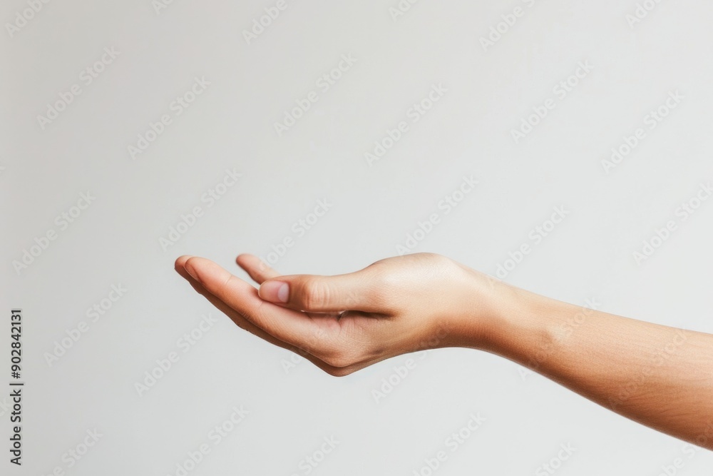 Open Hand Gesture on Neutral Background for Communication and Design Concepts