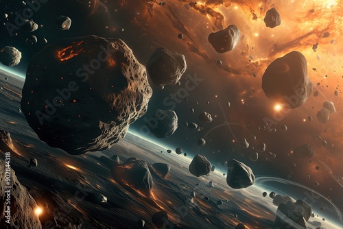 Meteor Shower Entering Planet's Atmosphere