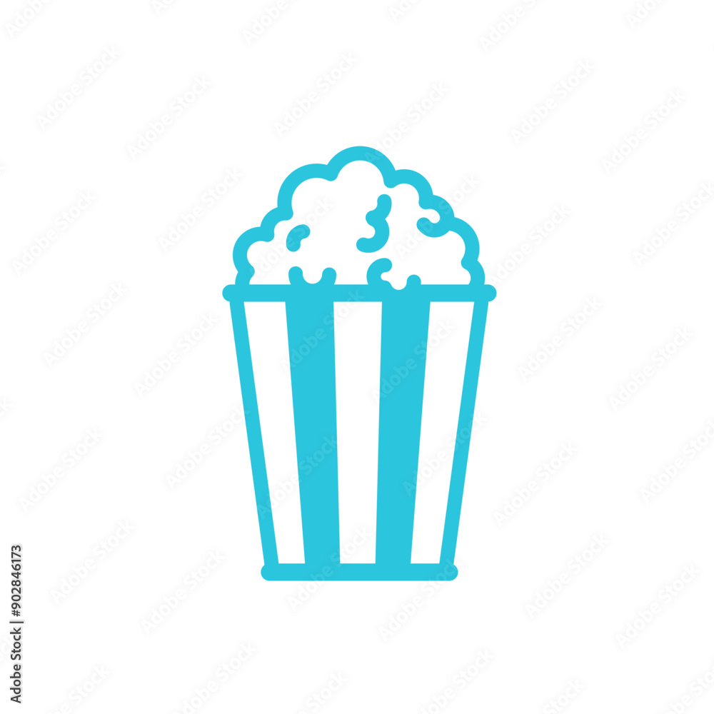 Popcorn icon. Isolated on white background. From blue icon set. Popcorn icon. Isolated on white background. From blue icon set.