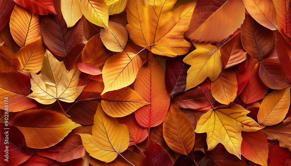 Texture of autumn leaves, autumn background, copy space