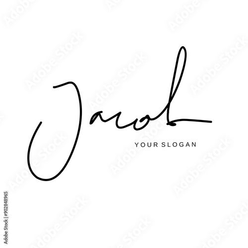 Jacob name signature logo vector design