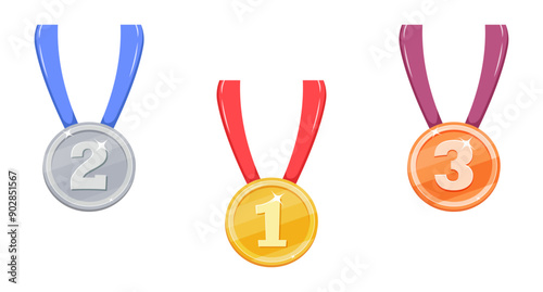 Neck medal for 1st, 2nd and 3rd places. Award for the winner. Gold, bronze and silver prizes.