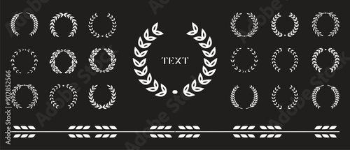Laurel Wreath Vector Set. Collection of Foliate Award Wreaths for Cinema Festivals etc