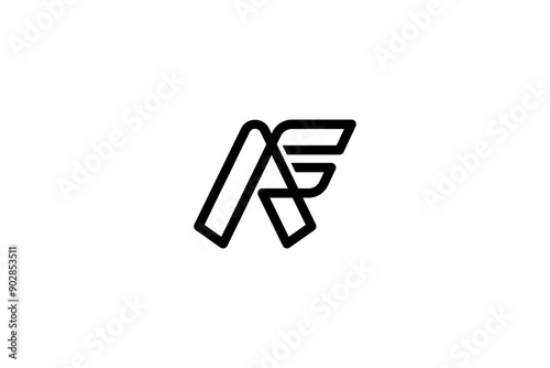 Letter AF or FA Logo Design Vector 