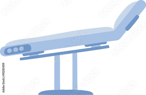Dental Medical chair. Hospital and clinic element. Dental furniture and accessories. Hospital bed. Empty armchair. Flat cartoon isolated on white. stomatology seat, treatment orthodontic professional 