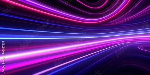 Abstract Neon Lights in Motion