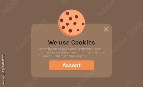 Protection of personal data information cookie and internet web page we use cookies policy concept flat vector illustration.	
