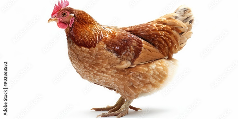 Fototapeta premium Chicken on a white background. Ai generation.