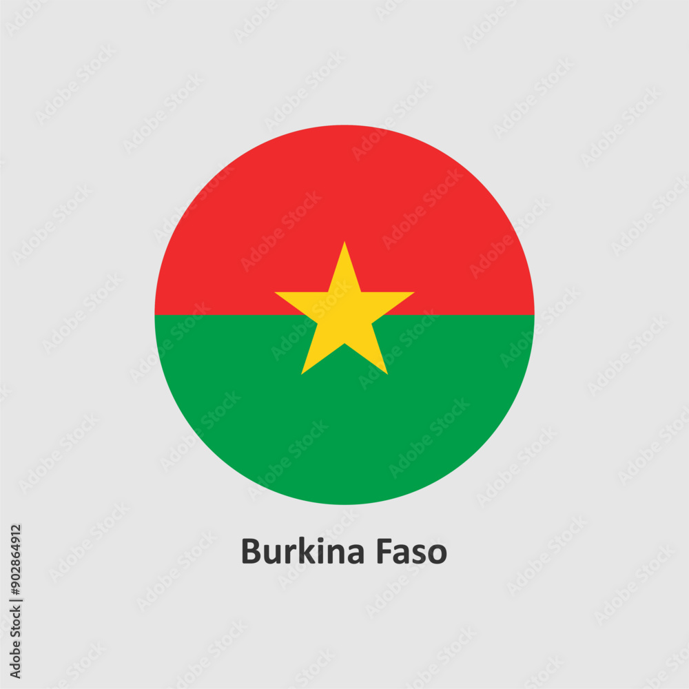 Burkina Faso Flag design vector illustration on a gray background for graphic and web design. Burkina Faso Flag design vector illustration on a gray background for graphic and web design.