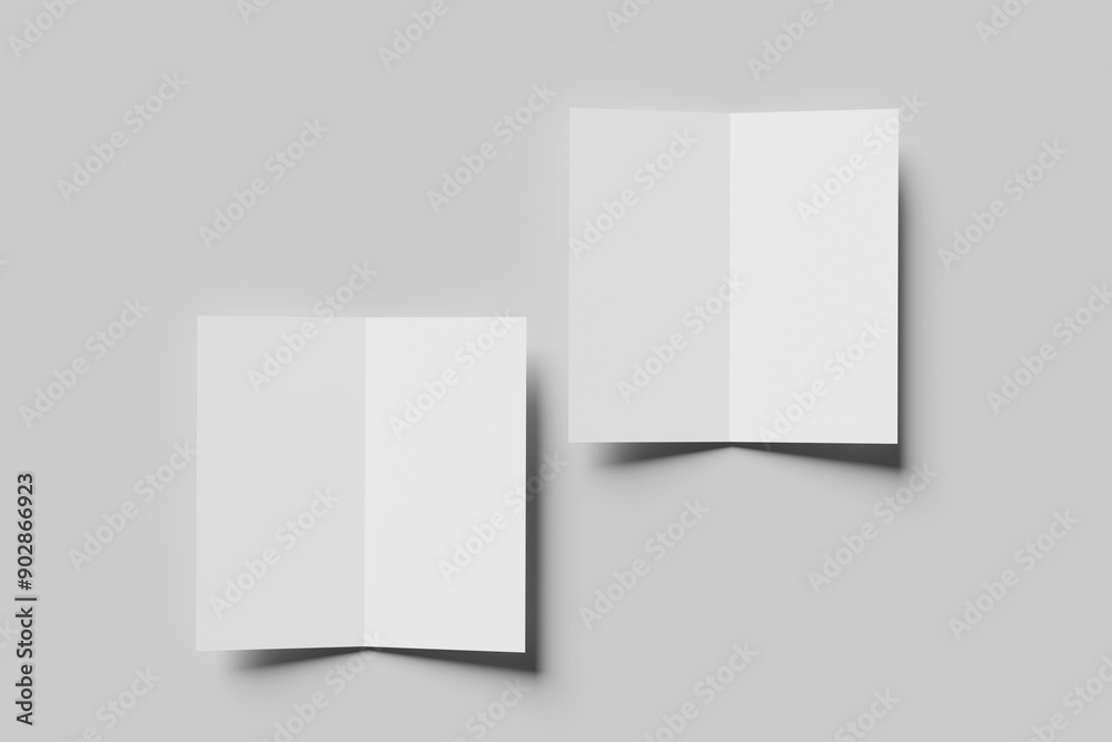 DL blank bi-fold brochure for mockup. 3D render illustration DL blank bi-fold brochure for mockup. 3D render illustration